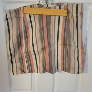 Altar'd State Pink and Black Striped Mini Skirt